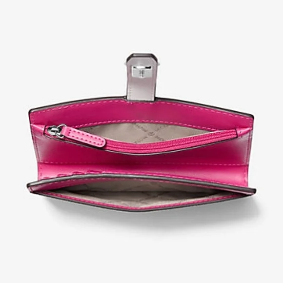 Greenwich Medium Zebra Signature Logo Wallet In Dragonfruit Hot Pink Billfold